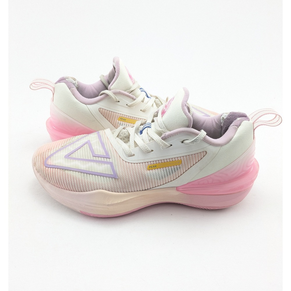 Mens Peak Andrew Wiggins Big Triangle 3.0 Beige Pink Basketball Shoes‎ Size 9.5